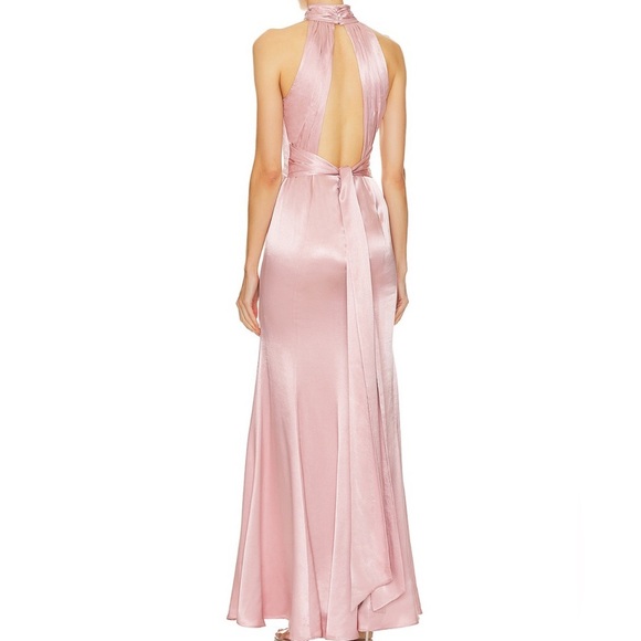 Lovers And Friends Bridgette Gown Pink Maxi Dress Satin Revolve Sz S NWT $358 - Picture 4 of 16